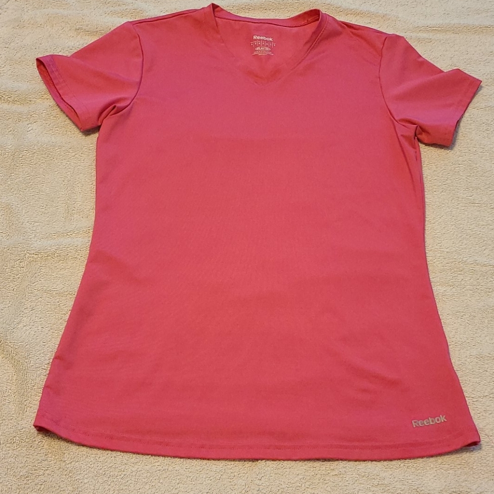 Hot pink reebok workout top